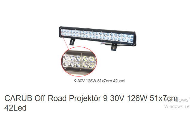 CARUB OFF-ROAD 9-30V 126W 51X7CM 42 LED KOD: 4203271