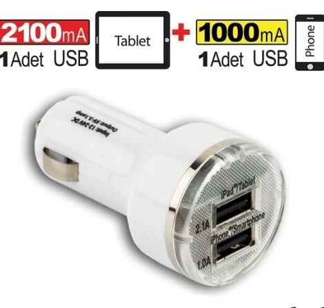 AUTOMİX 12V-24V USB ŞARJ SOKET İKİLİ KOD:36481