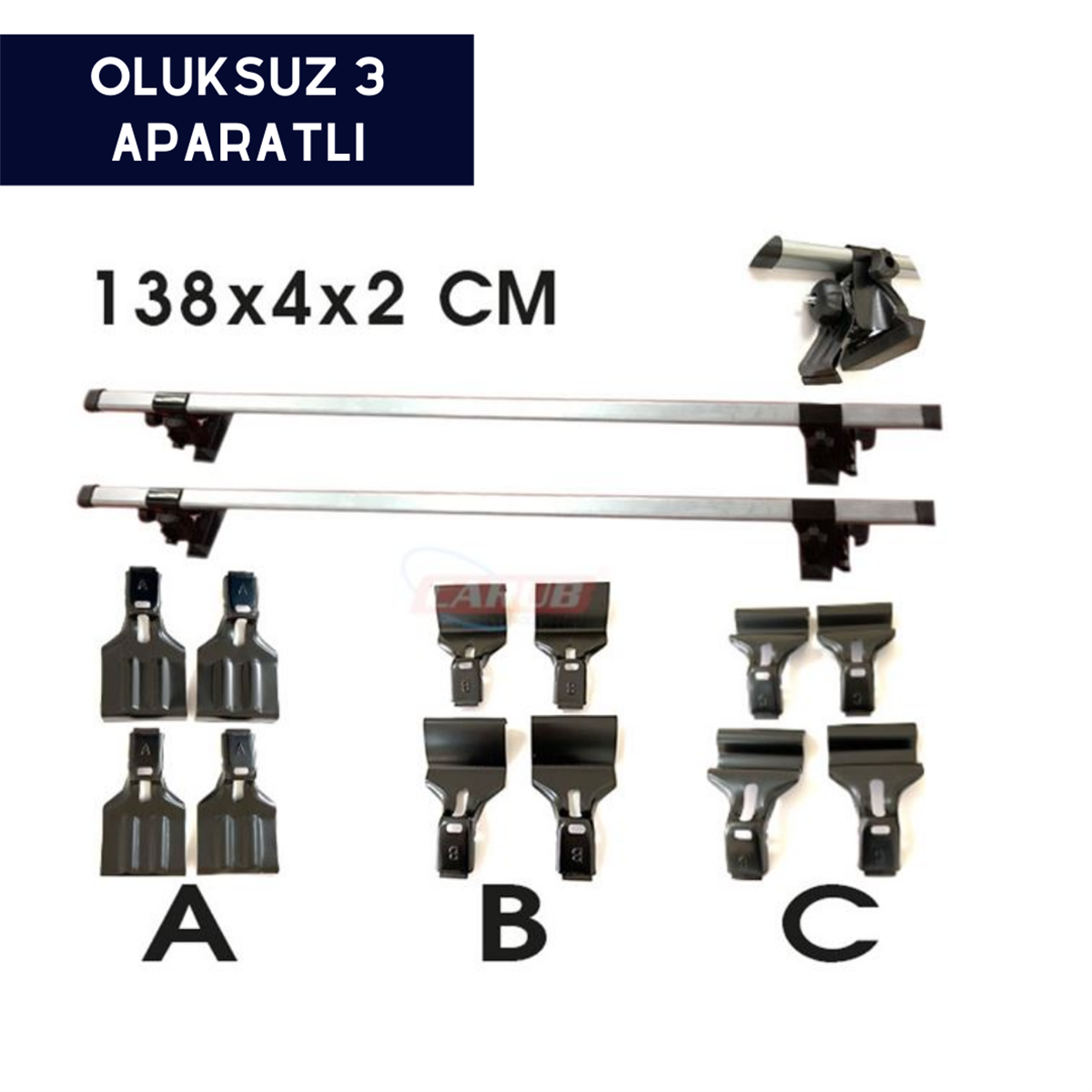 BAGAJ SÖRF AYAĞI OLUKSUZ 138CM TAKIM SİLVER 3 APARATLI KOD:0761042