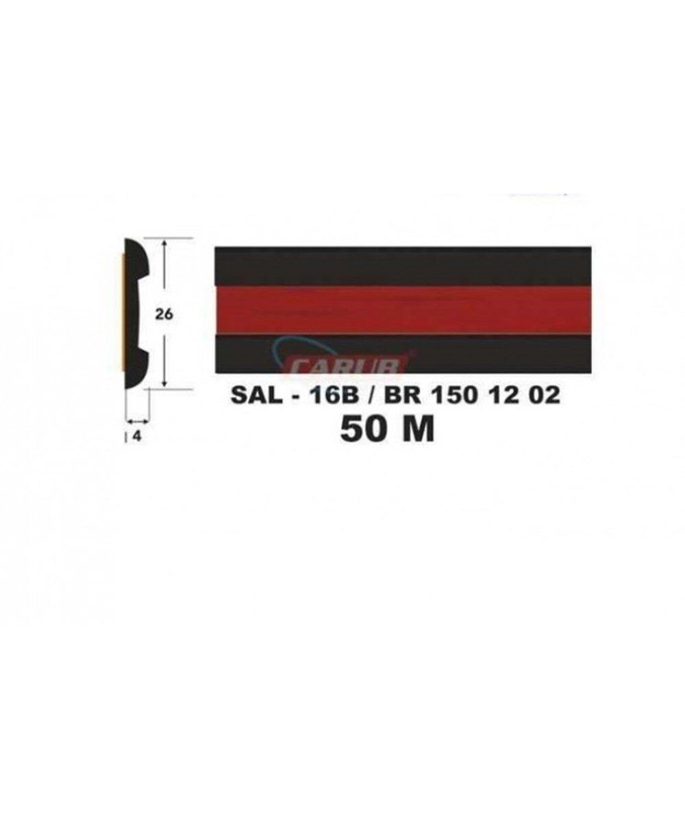 ÇITA NO:16B 131 ÇITASI 26MMX50M SİYAH KIRMIZI OLUKLU SALMAN KOD:SAL16B