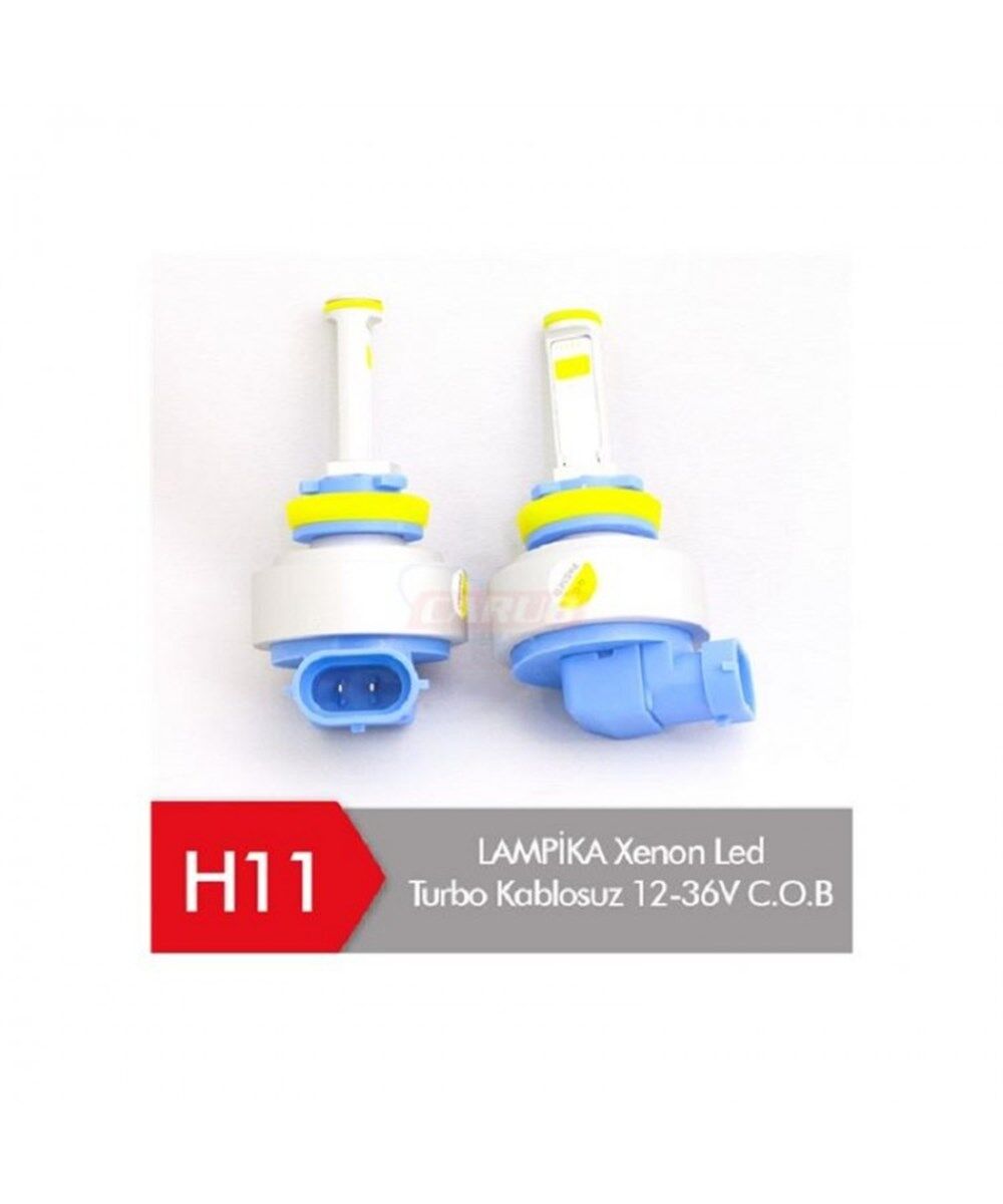 LAMPİKA ZENON H11 LED TURBO KABLOSUZ 12V-36V COB KOD:0410944