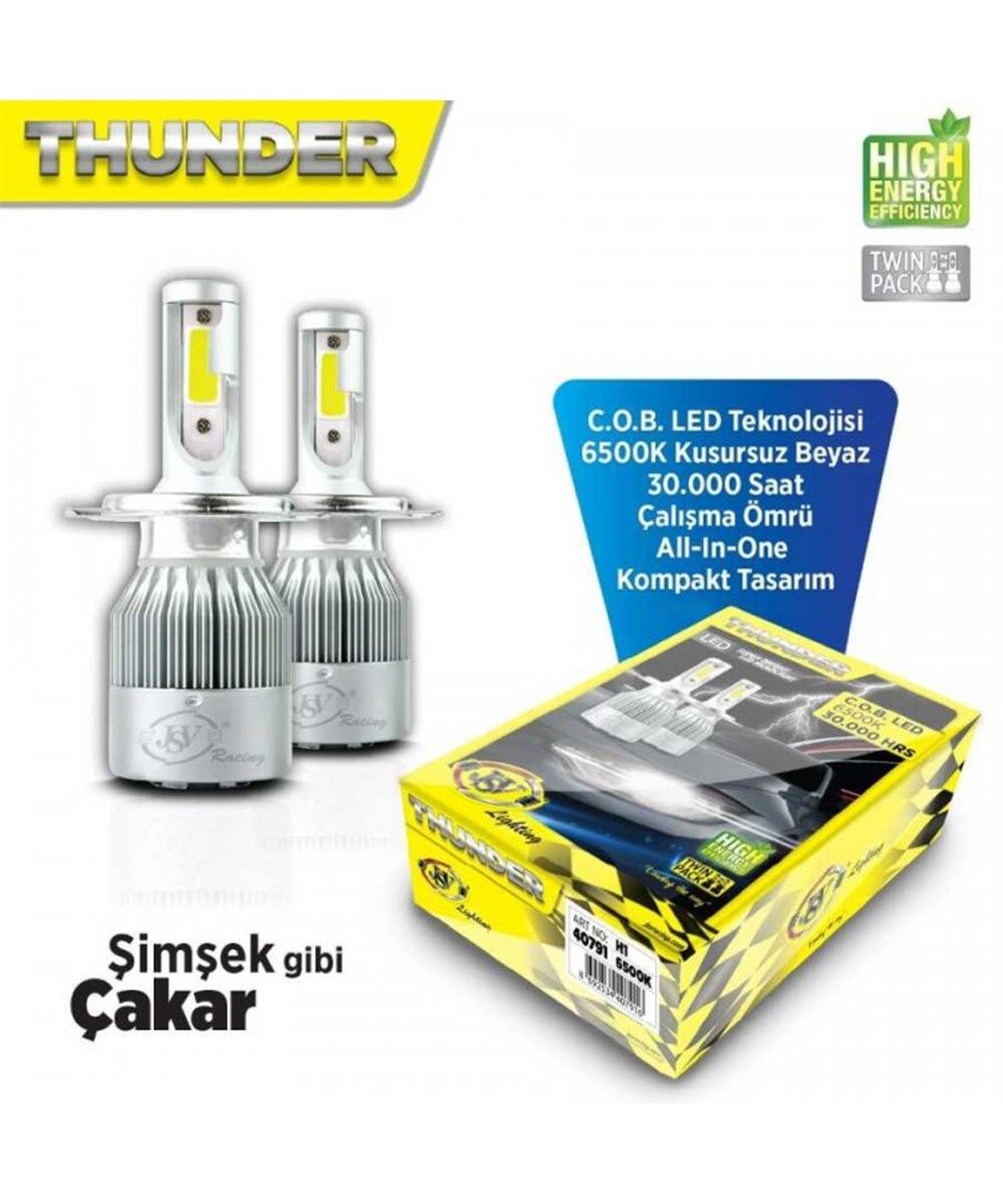 JSV THUNDER H1 6500K YENİ NESİL LED TEKNOLOJİSİ ZENON SET KOD:40791