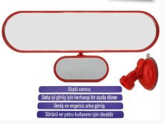 AYNA ÇİFT GÖRÜŞ İÇ İLAVE VANTUZLU 27CMX7CM KIRMIZI KOD:0221184
