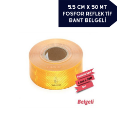 FOSFOR BANT REFLEKTİ̇F C ONAY BELGELİ̇ 5.5CMX50M SARI KOD:2406057