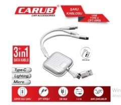 ŞARJ KABLOSU AYARLI 3N1 USB TYPE C ÇİFT GİRİŞLİ KOD:5901869