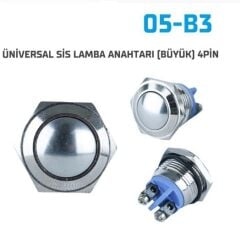 MİNİ METAL BUTON YM KROM 05-B3