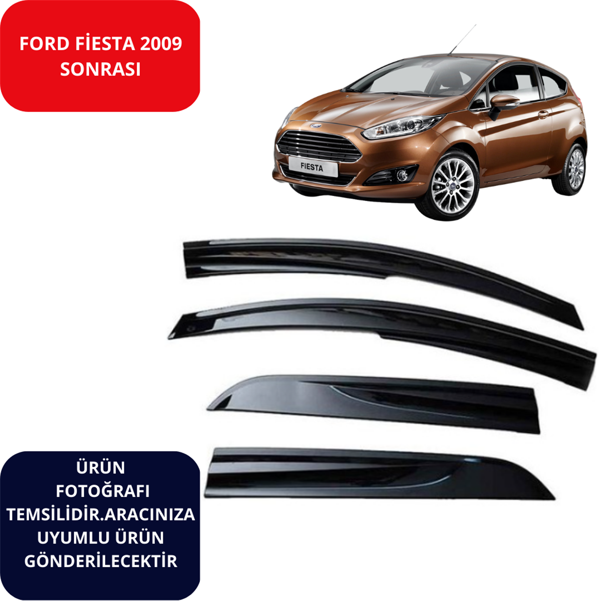 CAM RÜZGARLIK 4'LÜ FORD FİESTA 2009 SONRASI KOD:1320305