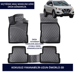 NİSSAN ARAÇLAR- SİYAH 3D KAUÇUK PASPAS