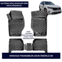 KİA ARAÇLAR- SİYAH 3D KAUÇUK PASPAS