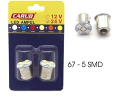 67 AMPUL 5 POWER SMD LED MAVİ 24V TAKIM KOD:0403018