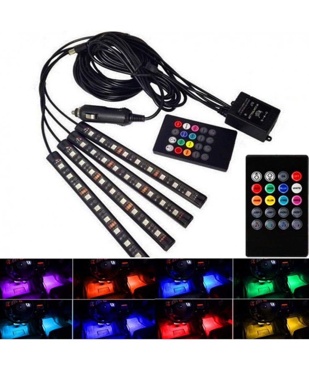 LAMBA ATMOSFER ARAÇ İÇİ KUMANDALI (AYAK ALTI) 12 LED KOD:ITH1523