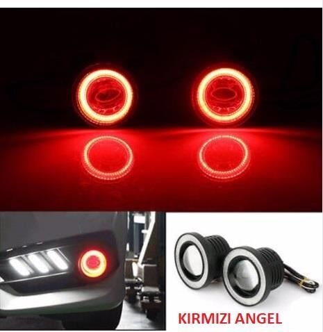 SİS LAMBASI MERCEK ANGEL 12V COB METAL 89MM KIRMIZI KOD:8559