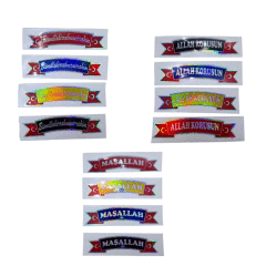 MAŞALLAH-BESMELE-ALLAH KORUSUN HOLOGRAM YAZI 2,5X13 ( 40 LI PAKET ) KOD:1247