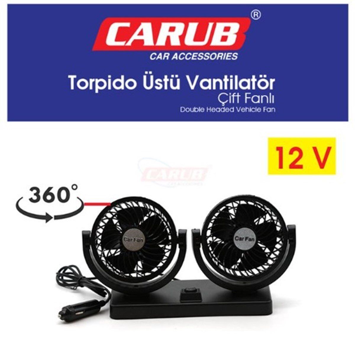 VANTİLATÖR 12V TORPİDO ÜSTÜ İKİ FANLI KOD:6400607