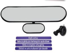 AYNA ÇİFT GÖRÜŞ İÇ İLAVE VANTUZLU 27CMX7CM SİYAH KOD:0221182